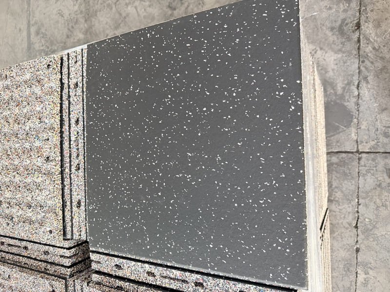 industrial rubber flooring rolls in a warehouse